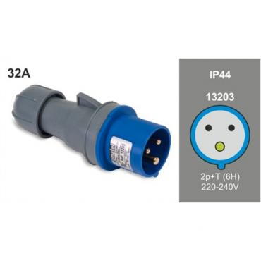 Clavija 2P+T 32A 220-240V IP-44