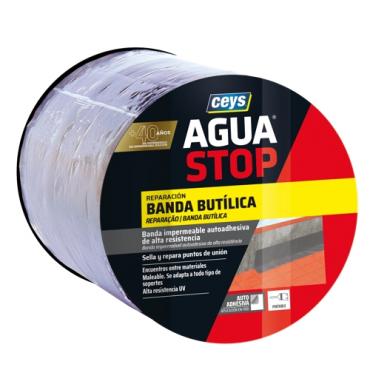 Aguastop banda impermeable butílica. Color gris 15cmX10m