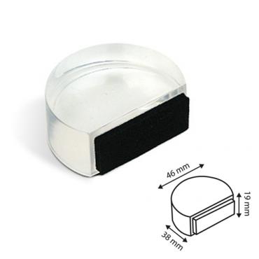 Tope plano de metacrilato. Adhesivo. Transparente