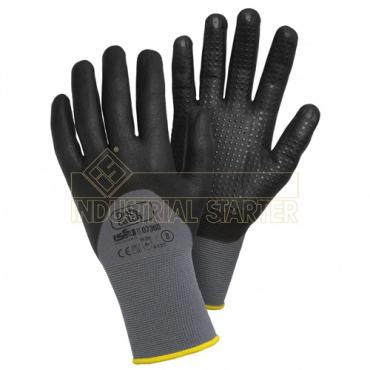 Guantes dots catch gris/negro nylon/li (Talla 10)