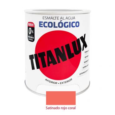 Titanlux esmalte ecológico satinado rojo coral 750ml.