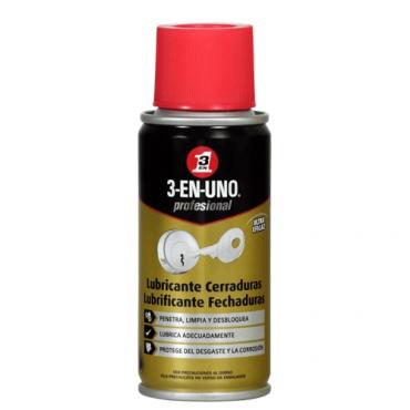 Spray lubricante de cerraduras (100 ml). 3 EN UNO
