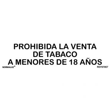 Proh.  venta de tabaco a menores 