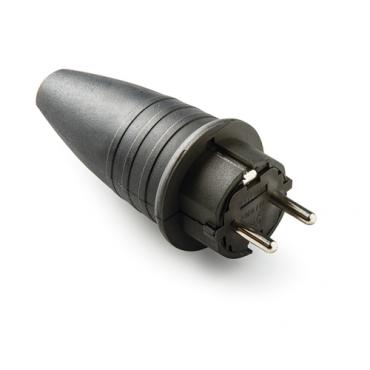 Clavija TT 16A-250V Goma negro