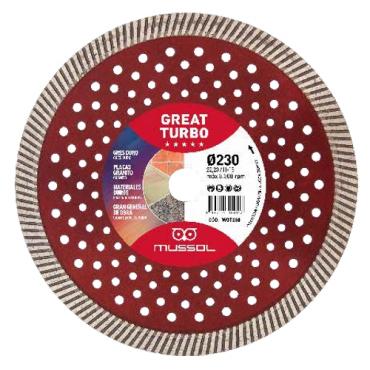 Disco diamante Great Turbo 230 mm eje 22.2 mm