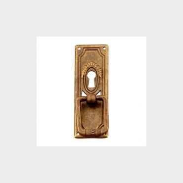 Tirador péndulo con bocallave bronce envejecido 80x27 mm. 2561C