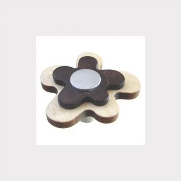 Pomo de madera haya / wengué - cromo mate 678HW