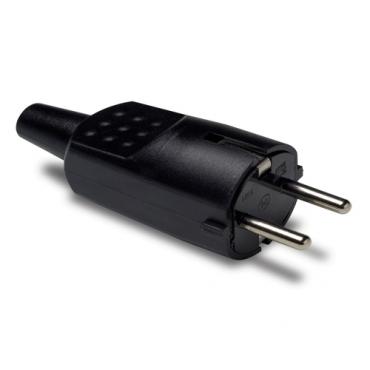 Clavija 4,8mm caucho 16A-250V Negro