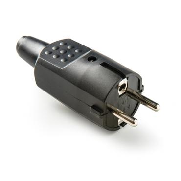 Clavija PVC goma 16A-250V. Negro