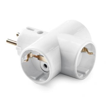 Adaptador triple TT cerámica 16A/250V 1303