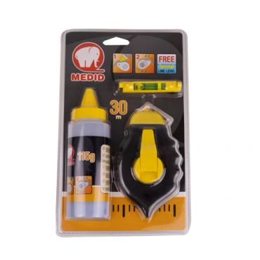 Cordel trazador ABS 30 m + 115 g + nivel