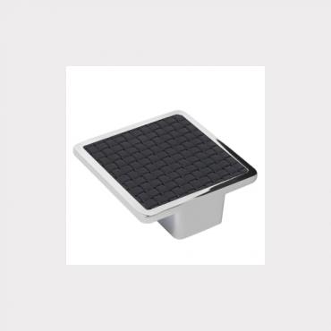 Asa cuadrada de polipiel trenzada negra mate 32mm