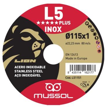 Disco abrasivo Lion extrafino. Inox 115x1 mm