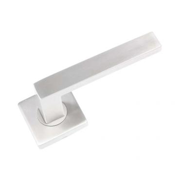 Manilla de L Inox con roseta Mod.1 cuadrada MCLR-1