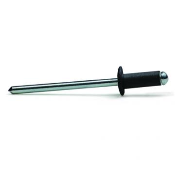 Remache aluminio / acero negro 4 x 12 mm