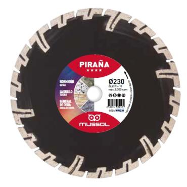 Disco diamante Piraña 230mm eje 22,23 mm