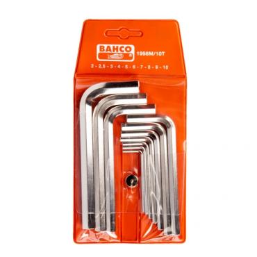 Juego de llaves acodadas 10 piezas. Niquelado