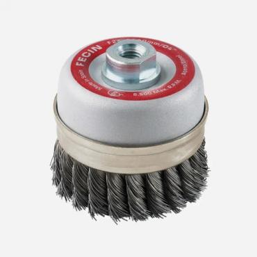 Cepillo  taza trenzada f-25 ø 80/1/m14/0.50 acero gris