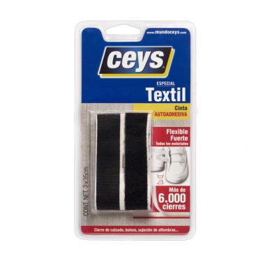 Ceys cremallera textil negro