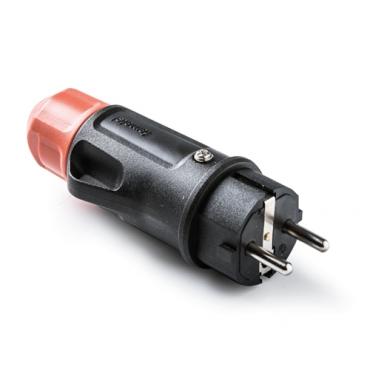 Clavija TT 16A-250V Negro. Con prensaestopa 