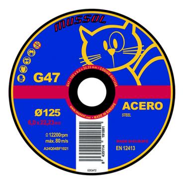 Disco g47  acero gato ø 115x6 eje 22.23