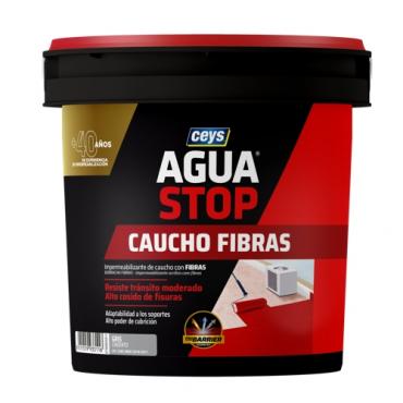 Aguastop caucho fibras. Gris 1 Kg