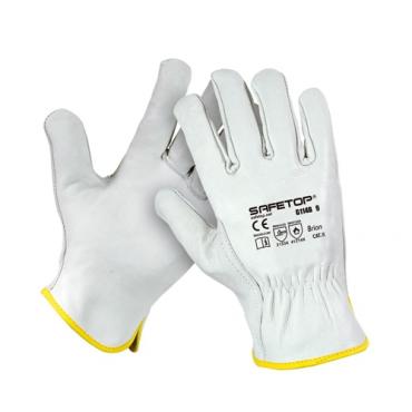 Guante piel flor vacuno. Blanco. Talla 11