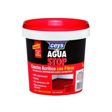 Aguastop caucho fibras. Gris 1 Kg