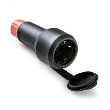 Base TT 16A-250V con tapa. Negro