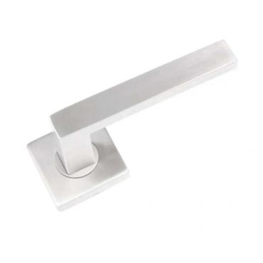 Manilla de L Inox con roseta Mod.1 cuadrada MCLR-1