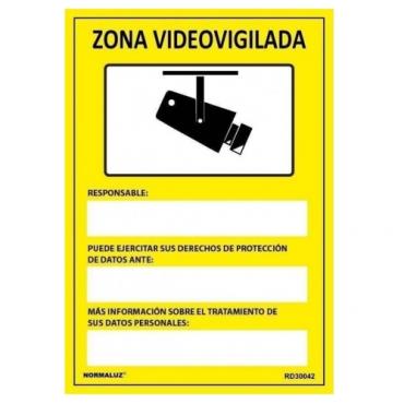 Señal Cámara zona videovigilada 21x30 cm.