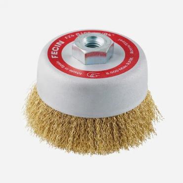 Cepillo vaso ondulado f-24 ø60/m14/0.30 acero latonado